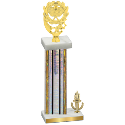 Accented Single Silver Glacier Victory Pickleball Trophy