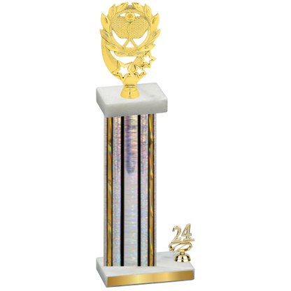 Accented Single Silver Glacier Year Pickleball Trophy