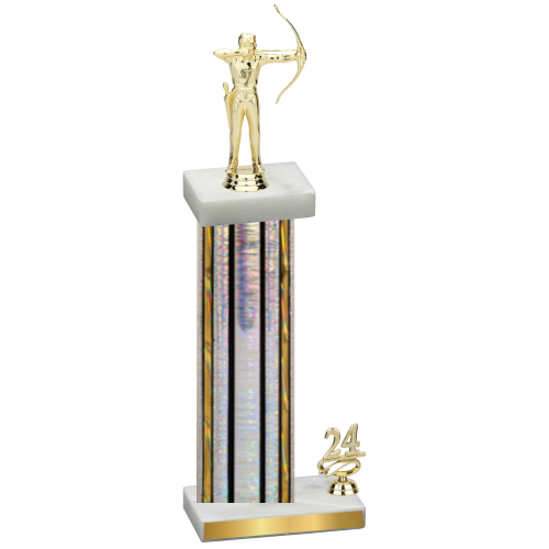Accented Single Silver Glacier Year Archery Trophy