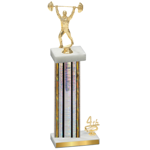 Accented Single Silver Glacier Fourth Place Weights Trophy