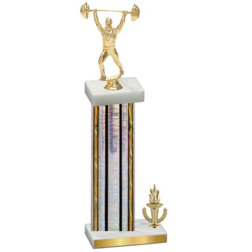 Accented Single Silver Glacier Victory Weights Trophy