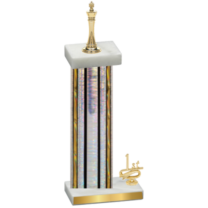 Accented Single Silver Glacier First Place Chess Trophy