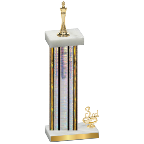 Accented Single Silver Glacier Third Place Chess Trophy