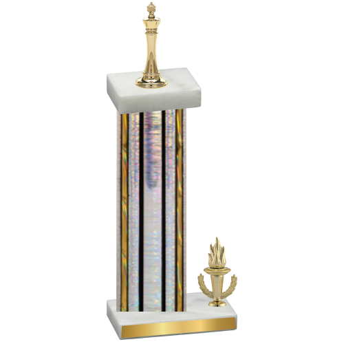 Accented Single Silver Glacier Victory Chess Trophy