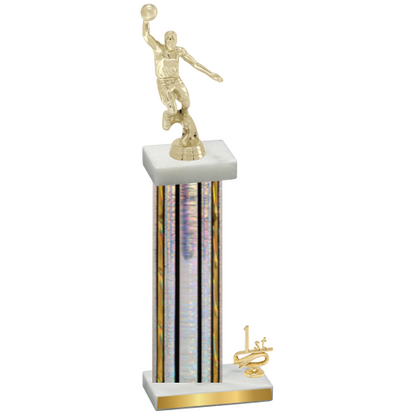 Accented Single Silver Glacier First Place Basketball Trophy