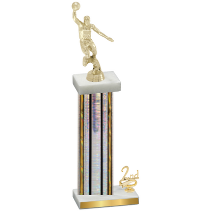 Accented Single Silver Glacier Second Place Basketball Trophy