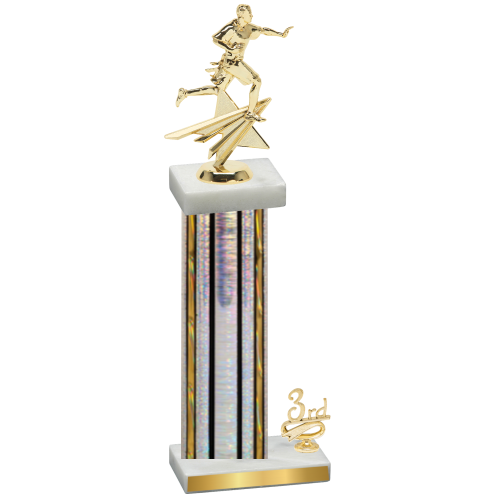 Accented Single Silver Glacier Third Place Flag Football Trophy