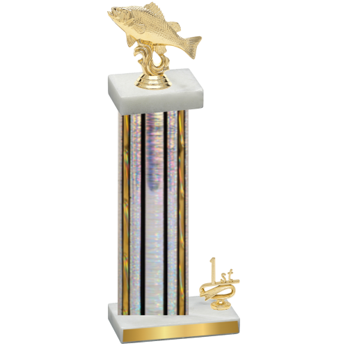 Accented Single Silver Glacier First Place Fishing Trophy