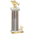 Accented Single Silver Glacier Fourth Place Fishing Trophy