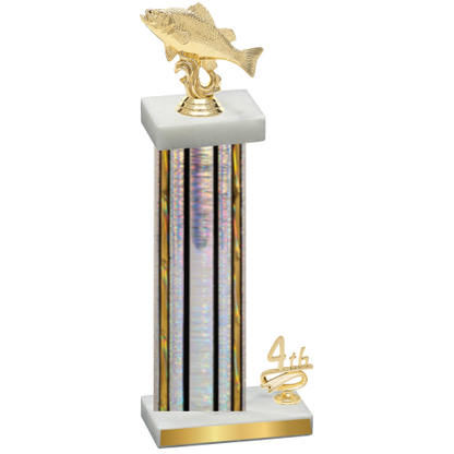 Accented Single Silver Glacier Fourth Place Fishing Trophy