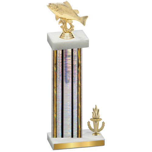 Accented Single Silver Glacier Victory Fishing Trophy