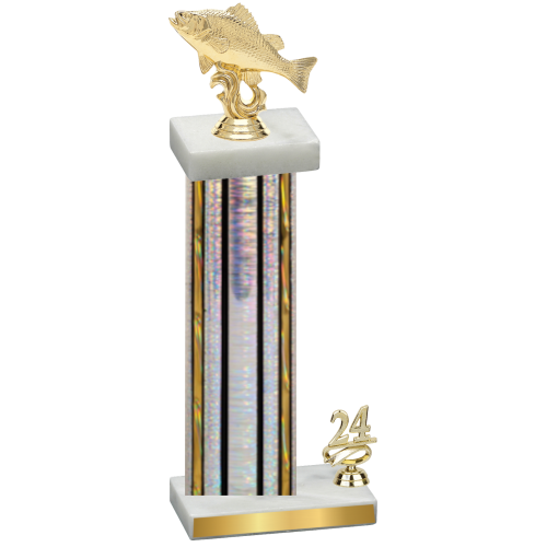 Accented Single Silver Glacier Year Fishing Trophy