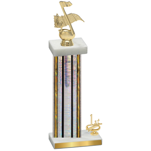 Accented Single Silver Glacier First Place Music Trophy