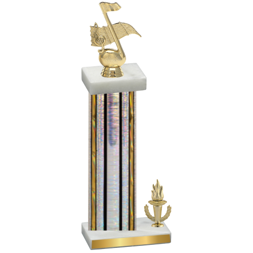 Accented Single Silver Glacier Victory Music Trophy