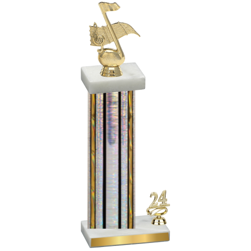 Accented Single Silver Glacier Year Music Trophy
