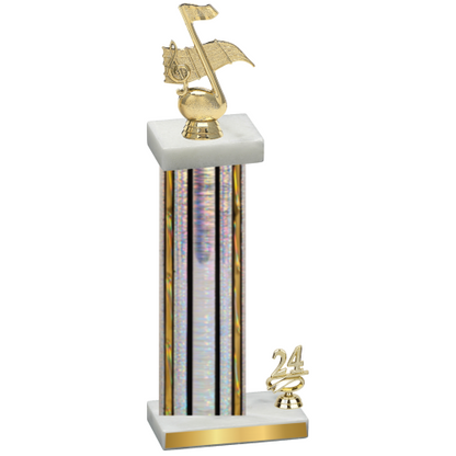 Accented Single Silver Glacier Year Music Trophy