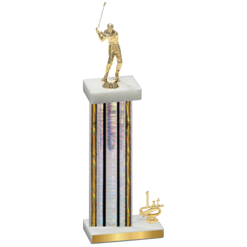 Accented Single Silver Glacier First Place Golf Trophy