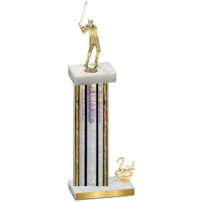 Accented Single Silver Glacier Second Place Golf Trophy
