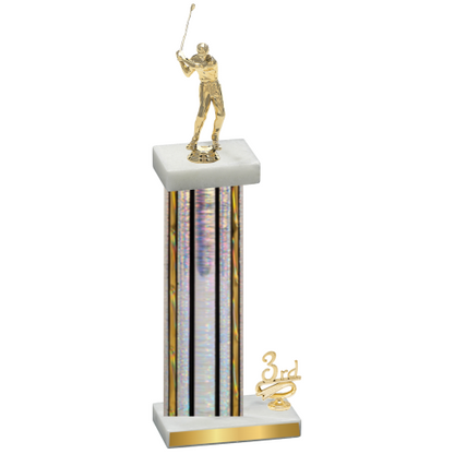 Accented Single Silver Glacier Third Place Golf Trophy