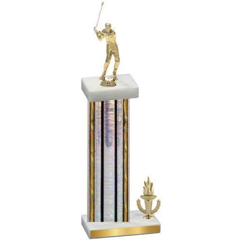 Accented Single Silver Glacier Victory Golf Trophy