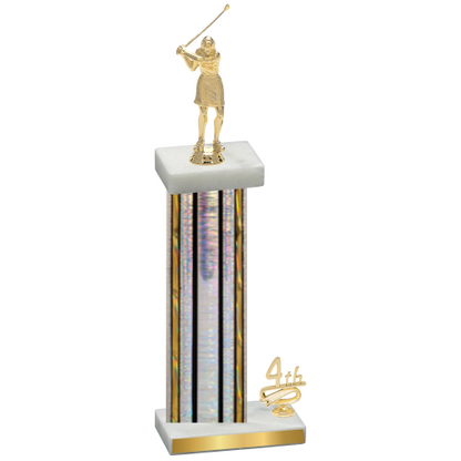 Accented Single Silver Glacier Fourth Place Golf Trophy