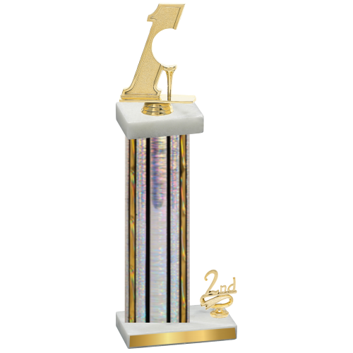 Accented Single Silver Glacier Second Place Golf Trophy