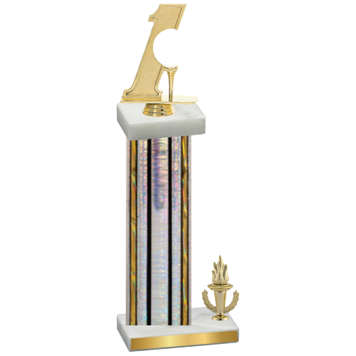 Accented Single Silver Glacier Victory Golf Trophy