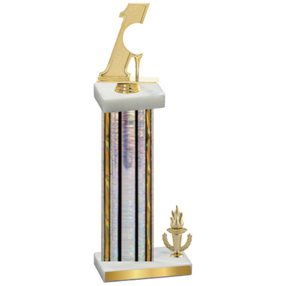 Accented Single Silver Glacier Victory Golf Trophy