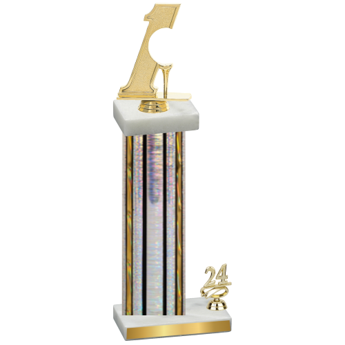 Accented Single Silver Glacier Year Golf Trophy