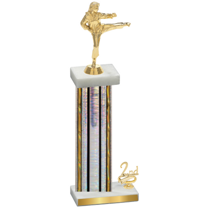 Accented Single Silver Glacier Second Place Karate Trophy