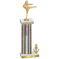 Accented Single Silver Glacier Victory Karate Trophy