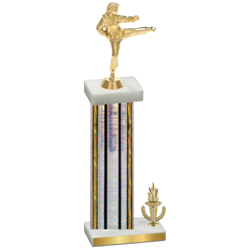 Accented Single Silver Glacier Victory Karate Trophy