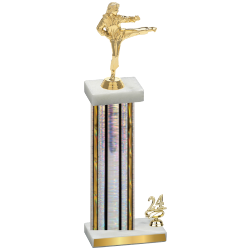 Accented Single Silver Glacier Year Karate Trophy