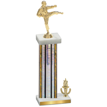 Accented Single Silver Glacier Victory Karate Trophy