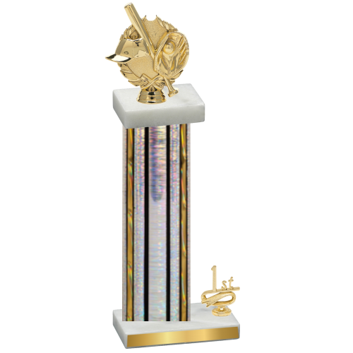 Accented Single Silver Glacier First Place Baseball Trophy