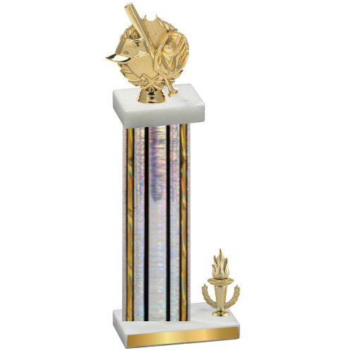 Accented Single Silver Glacier Victory Baseball Trophy