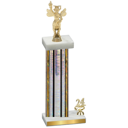 Accented Single Silver Glacier Year Academics Trophy