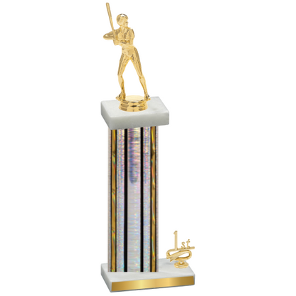 Accented Single Silver Glacier First Place Softball Trophy