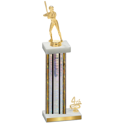 Accented Single Silver Glacier Fourth Place Softball Trophy