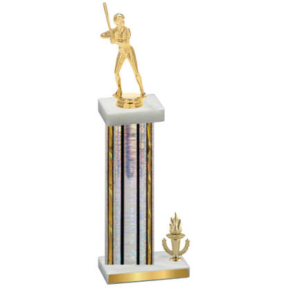 Accented Single Silver Glacier Victory Softball Trophy