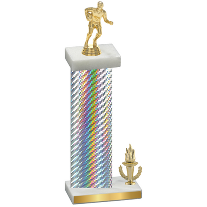 Accented Single Silver Carbon Fiber Victory Rugby Trophy