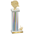 Accented Single Silver Carbon Fiber First Place Running Trophy