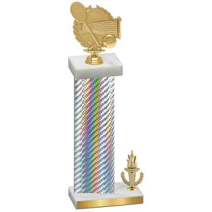 Accented Single Silver Carbon Fiber Victory Tennis Trophy