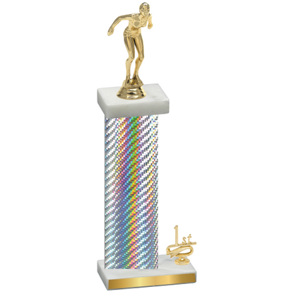 Accented Single Silver Carbon Fiber First Place Tennis Trophy