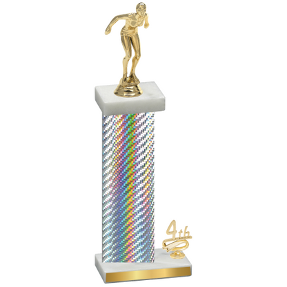 Accented Single Silver Carbon Fiber Fourth Place Tennis Trophy