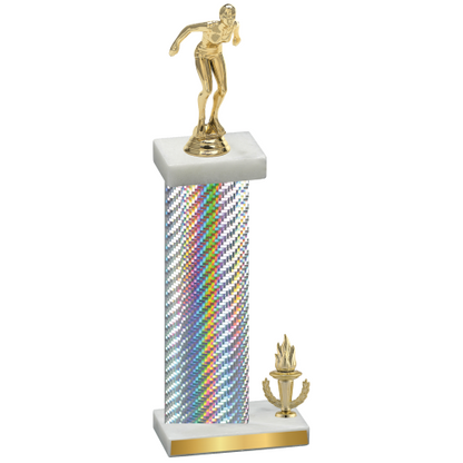 Accented Single Silver Carbon Fiber Victory Tennis Trophy