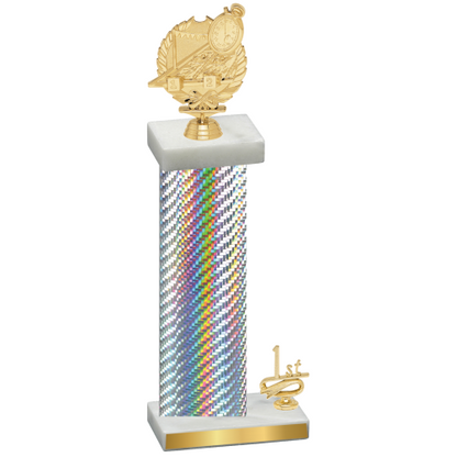 Accented Single Silver Carbon Fiber First Place Swimming Trophy