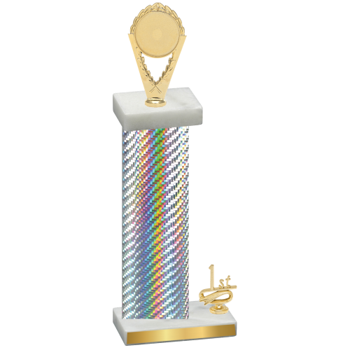 Accented Single Silver Carbon Fiber First Place Insert Trophy