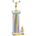 Accented Single Silver Carbon Fiber Victory Cheerleading Trophy