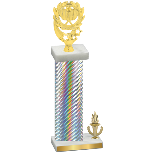 Accented Single Silver Carbon Fiber Victory Pickleball Trophy